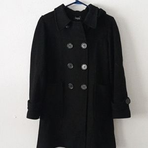 Sinequanone black lambs wool coat size medium